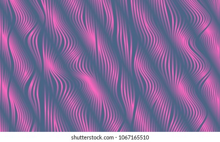 Abstract Purple Background with 3d Effect in Futuristic Style. Metal Grid. Trendy Background with Wavy Stripes and Gradient for Web Design, Presentation, Poster, Wallpaper, Banner, Illustration, Cover