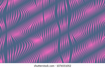 Abstract Purple Background with 3d Effect in Futuristic Style. Metal Grid. Trendy Background with Wavy Stripes and Gradient for Web Design, Presentation, Poster, Wallpaper, Banner, Illustration, Cover