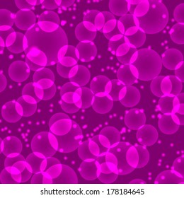 Abstract purple background with bokeh circles. Vector illustration.