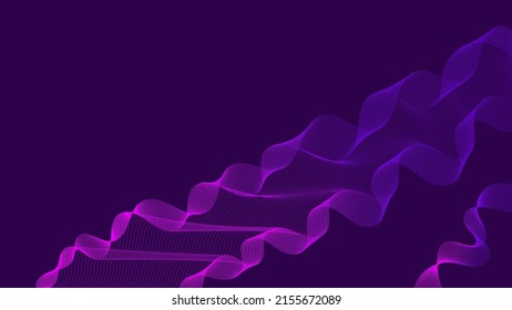 Abstract purple background. Bright pink gradient lines. Luxury backdrop. Geometric art digital screens. Poster, banner. Cover Design. Gaming template. Сybersecurity. Innovation. Ultraviolet color. NFT
