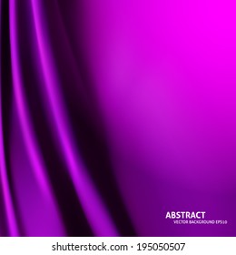 Abstract purple background cloth or liquid wave illustration of wavy folds of silk texture satin or velvet material or purple luxurious background wallpaper design of elegant curves purple material