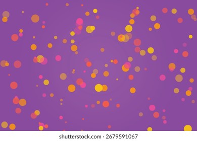 Abstract purple background with colorful circles for celebrations and designs