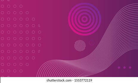 Abstract purple background with concentric circles, waves and zeros