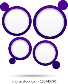 Abstract purple background contains of round bubbles. Vector eps10.