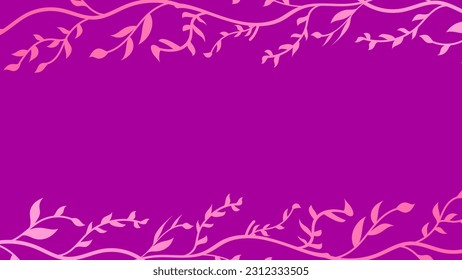 Abstract purple background of floral shapes, lines on white background with blank space in center for text. Minimalist wavy background.