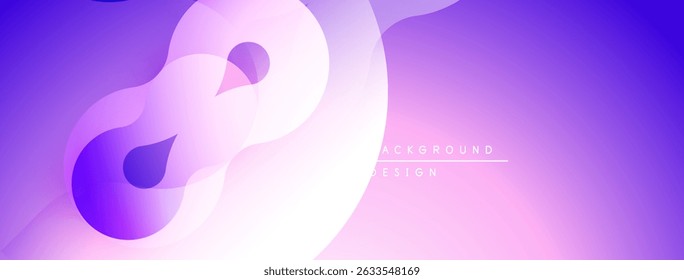 Abstract purple background. Fluid shapes overlap creating soft gradients, modern design element. Minimalist aesthetic, vibrant colors.