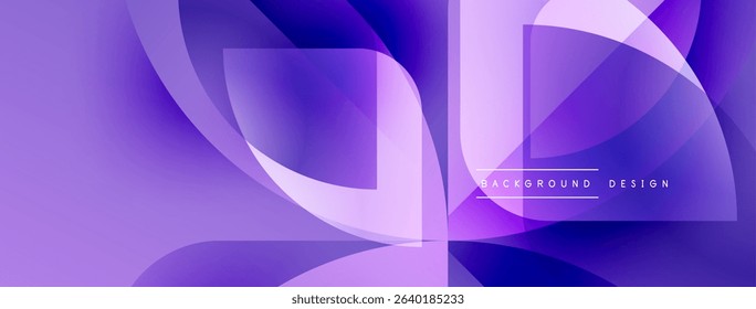 Abstract purple background. Fluid shapes overlap creating dynamic visual effect. Modern design elements present smooth gradients.
