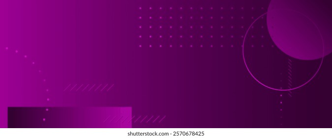 Abstract purple background with geometric shapes. The background features a gradient purple color and a smooth texture with dotted patterns. Geometric gradient background vector. Purple background.