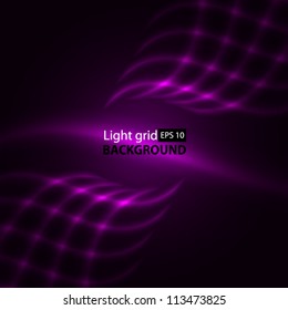 Abstract purple background. Glowing grid.