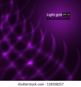 Abstract purple background. Glowing grid.