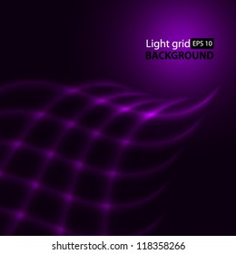 Abstract purple background. Glowing grid.