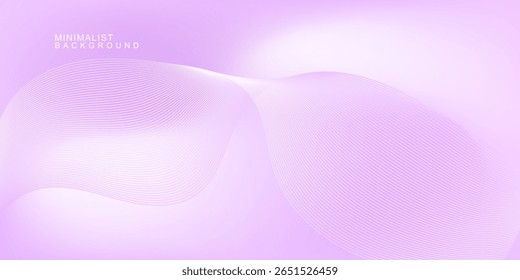 Abstrakter violetter Hintergrund mit leuchtenden Lichtwellen und glatten Linien. Futuristisches und minimales Design, ideal für digitale, technische oder nächtliche Projekte.