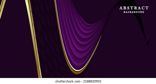 Abstract purple background with gold lines