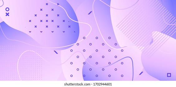 Fondo púrpura abstracto. Patrón geométrico degradado. Movimiento de onda. Papel de escritorio contemporáneo. Ornamento De Verano Rosa. Afiche púrpura abstracto. Violet Memphis Shapes. Fondo púrpura Pastel.