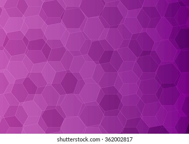 Abstract purple background with hexagons. Vector hexagons background. Geometric pattern.