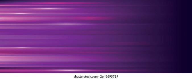 Abstract purple background with horizontal streaks. The background features a smooth, vibrant purple color with a sleek texture. Gradient background vector. Purple background.