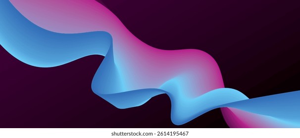 Abstract purple background with light blue and magenta gradient and waves. Vector illustration of background.