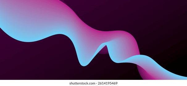 Abstract purple background with light blue and magenta gradient and waves. Vector illustration of background.