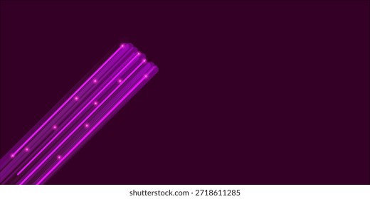 Fondo púrpura Abstractas con líneas diagonales claras. Diseño de luz de movimiento. Ilustración vectorial. Tecnología futurista líneas rayadas con efecto de luz sobre fondo púrpura. Espacio para texto. 