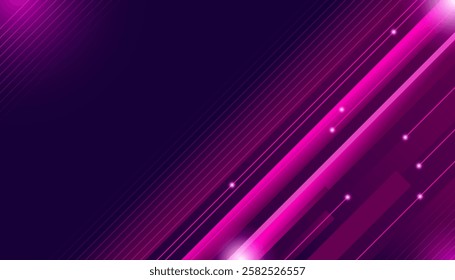 Abstract purple background with lines and space for text. Vector illustration.