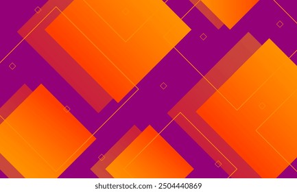 abstract purple background with orange gradient square. templates for poster, card, banner, backdrop, brochure, cover, wallpaper, website. vector design