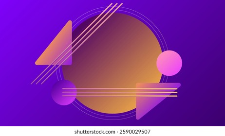 ABSTRACT PURPLE BACKGROUND ORANGE GRADIENT SMOOTH LIQUID COLORFUL DESIGN WITH GEOMETRIC SHAPES VECTOR TEMPLATE GOOD FOR MODERN WEBSITE, WALLPAPER, COVER DESIGN 