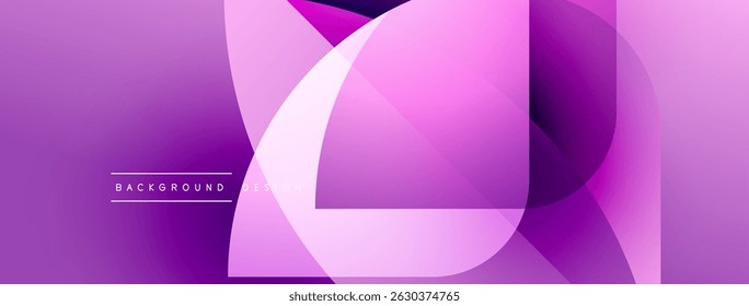 Abstractas fondo púrpura. Las Formas superpuestas crean un efecto visual dinámico. Los Elementos de diseño modernos presentan Gradientes suaves.