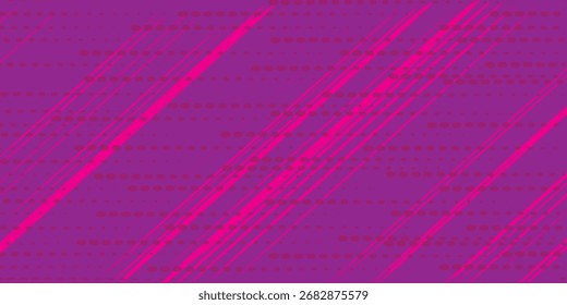 Fundo roxo abstrato com linhas diagonais rosa e ponto