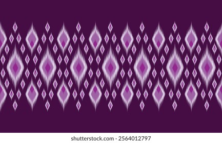 Abstract purple background, seamless ethnic ikat pattern, designed for printing on fabric, curtains, fashion, wallpaper.
