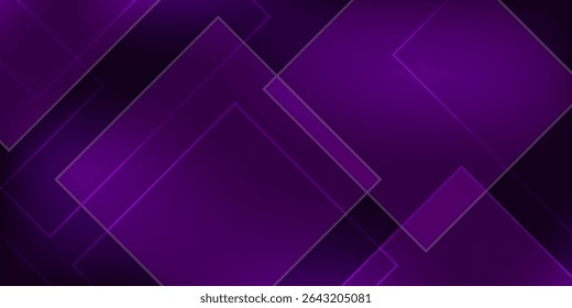 Fundo roxo abstrato com sombra e linhas quadradas simples. Parece 3D com cores de gradiente adicionadas.