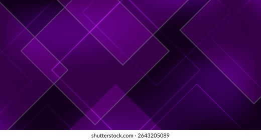 Abstract purple background with shadow and simple square lines. Looks 3D with added gradient colors.