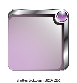 Abstract purple background with a silver frame, with space for your text. Vector illustration.
