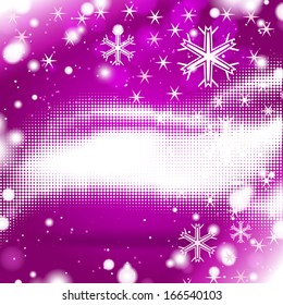 Abstract purple background with snowflakes