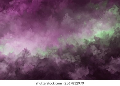 Abstract purple background, soft gradient hues, ethereal cloud textures, artistic digital design, vibrant color blend.