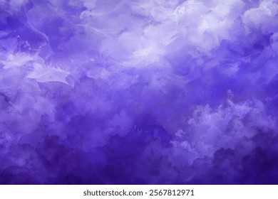 Abstract purple background, soft watercolor texture, dreamy cloud patterns, artistic design, elegant color gradients.