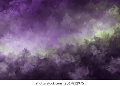 Abstract purple background, soft watercolor texture, dreamy atmosphere, artistic design, perfect for creative projects.