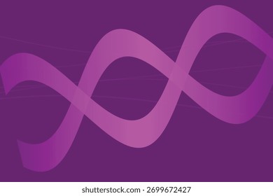 Abstractas fondo púrpura con una hélice de ADN estilizada y sutiles patrones lineales, que transmiten ciencia y tecnología.
