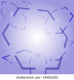 abstract purple background with three-dimensional hexagons. vector illustration
