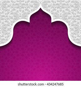 Abstract purple background with traditional ornament. Vector illustration.
