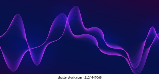 Abstract purple background with purple wave line. Background with technology and future theme. Vector illustration