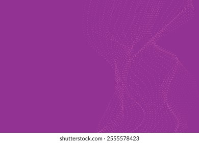 abstract purple background with wave and particles