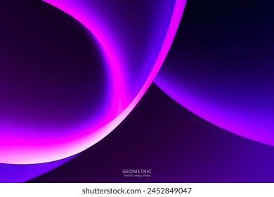 Abstract purple background with wavy lines. Vector illustration.