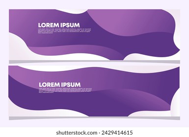 Abstract purple banner design. Fluid Vector shaped background. Modern Graphic Template Banner pattern for social media and web sites