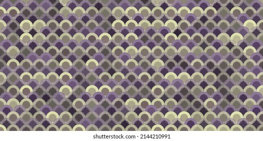 Abstract Purple and Beige Spotted Pattern - Overlapped Geometric Mosaic Texture, Generative Art, Vector Background