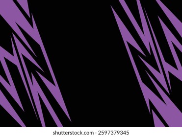 Abstract purple and black background with various sharp, zigzag and arrow pattern