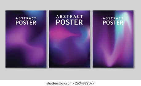 Fundo de gradiente preto e roxo abstrato com ondas suaves e fluidas. Perfeito para tecnologia, arte digital, cartazes ou projetos de design moderno e elegante.