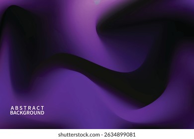 Abstract purple and black gradient background with smooth, flowing waves. Perfect for tech, digital art, posters, or stylish modern design projects.