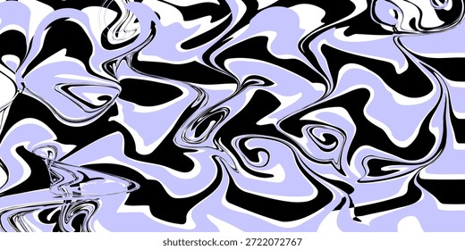 Abstract purple and black horizontal background with colorful waves. Trendy vintage in style retro 60s, 70s