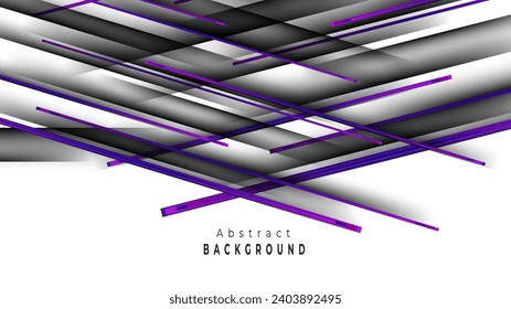 Abstract purple blue 3d lines on white background. Geometric stripe line art design. Modern luxury template.