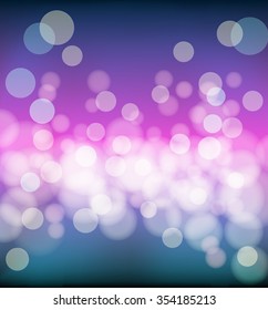 abstract purple and blue background with bokeh effects of light. vector